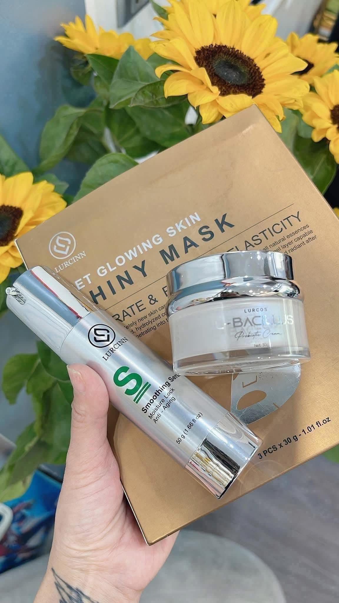 Skincare Products with Sunflowers