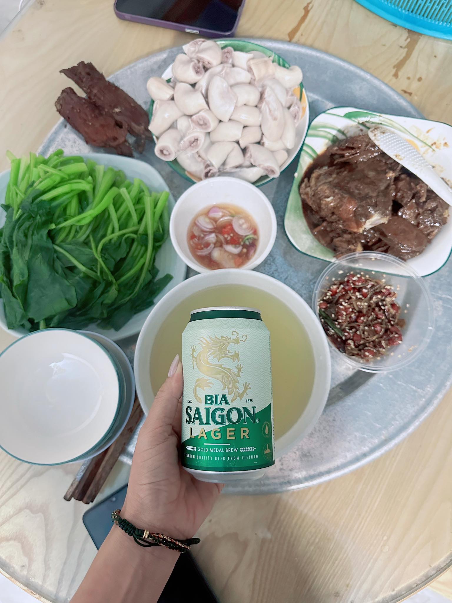 Vietnamese Home-Style Meal with Saigon Lager